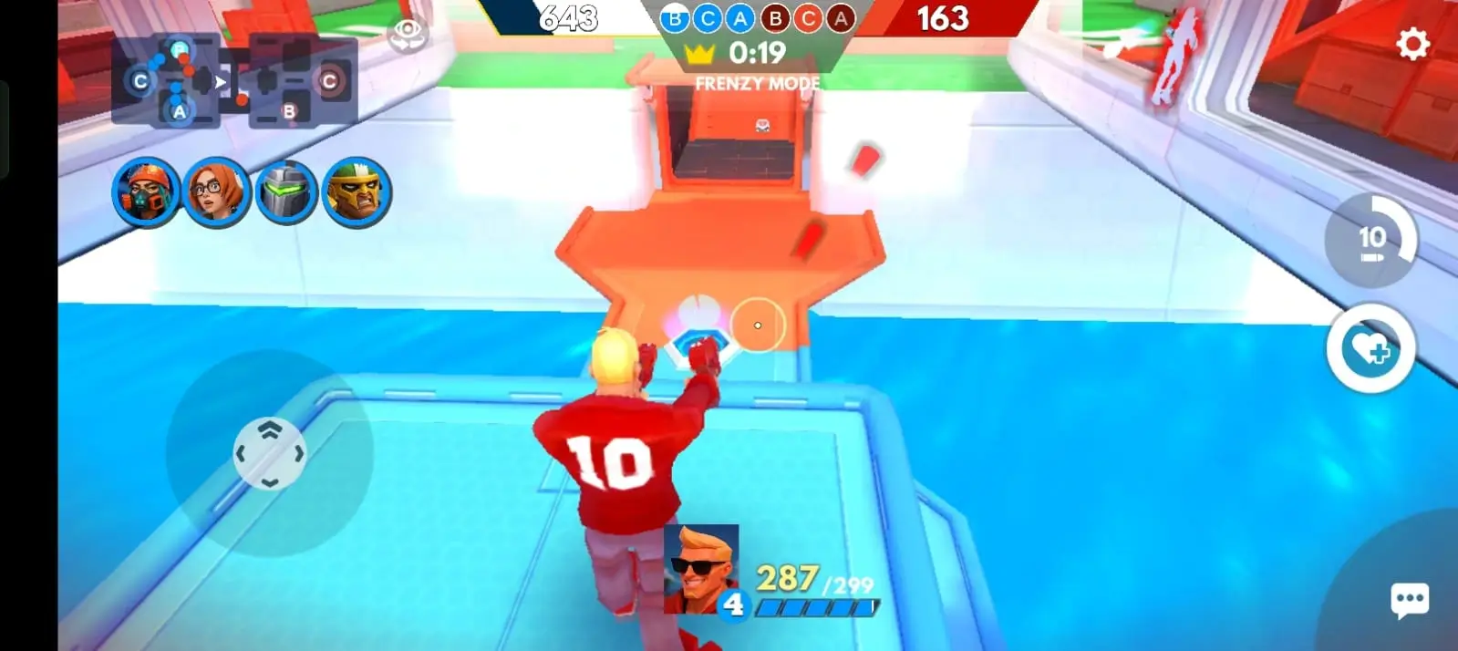 Frag Pro Shooter MOD APK 4.12.0, free, Unlocked all characters 7 frag 2V2 gameplay